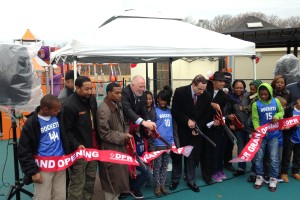 Mayor Gray Cuts the Ribbon on the Renovated Douglass Playground